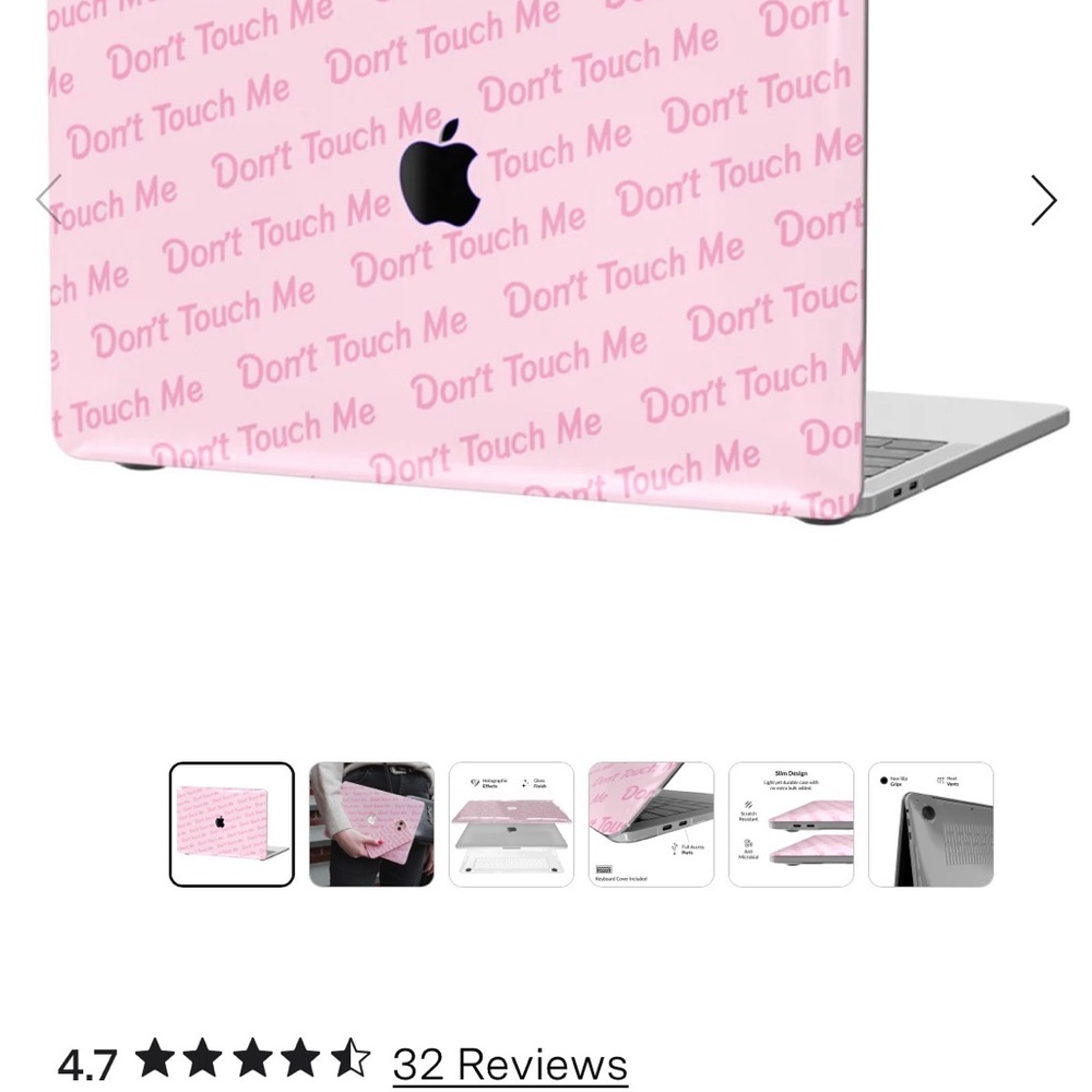 Velvet Caviar Macbook 13” case ‘Don’t Touch Me’